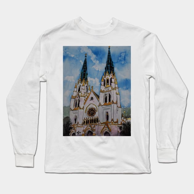 St John the Baptist Church religious art print Long Sleeve T-Shirt by derekmccrea